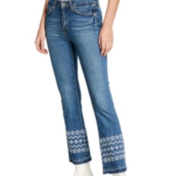 Derek Lam 10 Crosby Jane Embroidered Ankle Jeans 28 - Picture 2 of 16